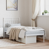 Metalni okvir za krevet s uzglavljem bijeli 80x200 cm