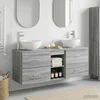 vidaXL Komplet omaric za kopalnico 3 kos Siva Sonoma 49,5 x 35 x 63 cm