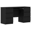 Stol s ladicama Crni hrast 140 x 50 x 76 cm Konstruirano drvo