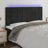 Vidaxl vidaXL Vzglavje postelje z LED diodo črno 180x5x118/128 cm žamet
