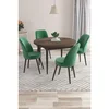 Hanah Home trpezarijski set Kea, sto i 4 stolice, ploča u dekoru drveta Baroque, smaragdno zelena tkanina Babyface