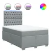 Vidaxl Box spring postelja z vzmetnico svetlo siva 120x200 cm blago
