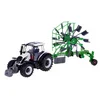 Bburago Farm 10cm Traktor z luksuznim prikolico - Valtra N174 - Vrtni grablje