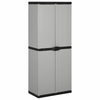 Vidaxl Vrtna omara s 3 policami siva in črna 68x40x168 cm