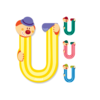 Clown Buchstabe U ass.