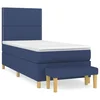 Vidaxl Box spring postelja z vzmetnico moder 90x190 cm blago