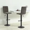 Vidaxl vidaXL Barski stoli, komplet 2 kosov, temno sivi, oblazinjeni z žametom