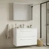 HANAH HOME Kupatilski ormarić sa umivaonikom i ogledalom (2 komada) Nuvola 80 v2 188
