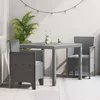 vidaXL vidaXL Set 3 kosov vrtne jedilnice z blazinami svetlo siva poliratan, (22089762)