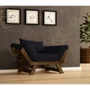 Hanah Home Baštenska sofa sa jednim sedištem i jastukom, Orah i crna