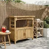 Konzolna stolica s policom Prirodna 80 x 35 x 75 cm Bambus