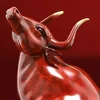 Damingtongjiang Dekorativna figura Bik blagostanja, 25x12x22 cm, Crvena