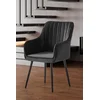 HANAH HOME Set 2 stolice Nova Anthracite Black
