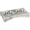 SET POSUDA METAL/DRVO 2x0,2l/10cm bela