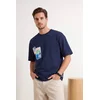 Trendyol Muška majica Tmnss25Ts00219, Tamnoplava