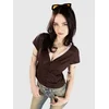 Freeworld Isabella Button Down ženska majica dark brown