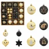 Set Božićnih Ukrasnih Kuglica 40 pcs Crna i zlatna Plastika