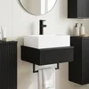 Zidni sudoper Crna 40 x 41 x 39 cm Konstruirano drvo