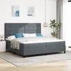 LED Box Spring Krevet Tamno siva 200 x 200 cm Baršun