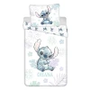 Bela enojna bombažna otroška posteljnina 140x200 cm Lilo and Stitch Ohana White – Jerry Fabrics