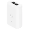 Ubiquiti U-POE+ adapter 30W, powers UniFi PoE+ devices, reduce dependency on PoE switch power, Contains RJ45 data input, AC cable with earth ground, and PoE+ output