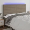 shumee LED posteljno vzglavje taupe 160x5x118/128 cm blago
