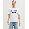 JACK & JONES Majica nočno modra/temno rdeča/bela