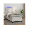 Krevet box spring s madracem LED bijeli 90x200 cm umjetna koža