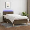 Krevet box spring s madracem LED tamnosmeđi 80 x 200 cm tkanina