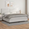Vidaxl Box spring postelja z vzmetnico bela 200x200 cm umetno usnje