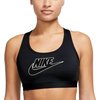 Nike W NK SWSH MED SPT FUTURA BRA, ženski prsluk sportski top, crna FB4080