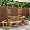 vidaXL Vrtni lok s klopjo Naravna 115 x 50 x 205 cm Bambus