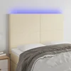 LED uzglavlje krem 144x5x118/128 cm od umjetne kože