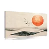 Slika japandi dežela z oranžno luno - 90x60