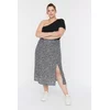 Trendyol Curve Black Slit Woven Viscose Skirt