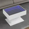 Stolić za kavu s LED bijeli 70x50x45 cm od konstruiranog drva