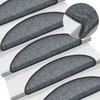 Prostirke za stepenice 15 kom 56x17x3 cm tamno sive poluokrugle