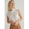 Trendyol White Zero Sleeve Regular Regular Pattern Woven Shirt