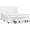 Vidaxl Box spring postelja z vzmetnico bela 180x200 cm umetno usnje