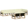 Set vanjskih sofa 8 kom. Bijela i krem Smeđa 406 x 168,5 x 73 cm