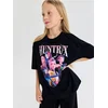 Sinsay - Pamučna oversize majica s printom K-Pop Demon Hunters - crno