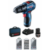 Bosch Aku. bušilica-odvrtač GSR 12V-30 2×2.0Ah + 39-delni set pribora, 06019G9001