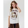 Sinsay - Pamučna oversize majica s printom Hello Kitty - krem