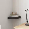 Plutajuća kutna polica crna 25 x 25 x 3,8 cm MDF