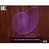 Black Cut 3D Lampa sa 9 različitih boja i daljinskim upravljačem - Puž ( A13 )