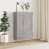 Visoka komoda siva boja hrasta 69,5x31x115 cm konstruirano drvo