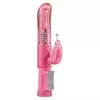Vibrator sa dodatkom za klitoris Happy Hugging Butterfly, 22.5cm, Roze
