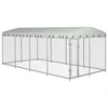 Vidaxl Zunanji pasji boks s streho 7,6x3,8x2,3 m