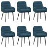 vidaXL vidaXL Jedilni stoli 6 pcs Žamet Modra 59 x 59,5 x 90 cm, (5000296860)