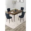 Hanah Home trpezarijski set Due, sto na razvlačenje i 4 stolice, ploča u dekoru drveta Baroque, antracit tkanina Babyface